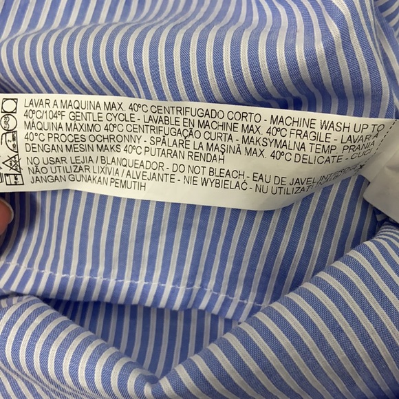 Zara 100% Algodon Cotton Striped Tube Top Ruffle Dress - Picture 10 of 10